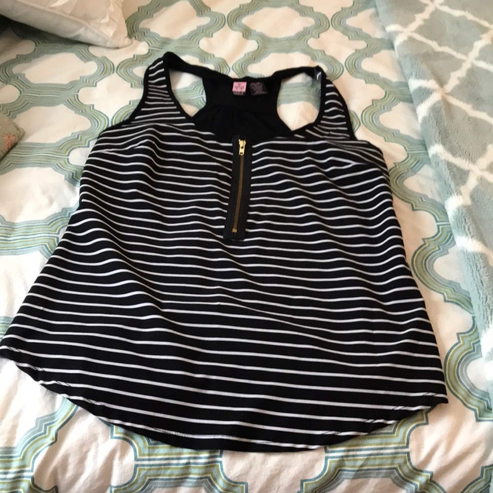 Black and white striped tank